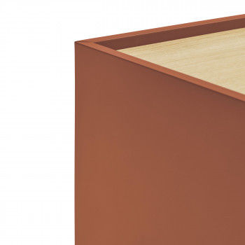 Otto - Table de chevet murale 2 tiroirs en bois