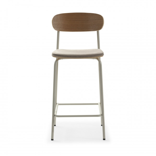 Arno - Lot de 2 tabourets de bar en tissu, 66 cm