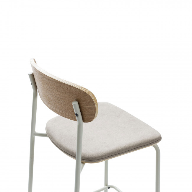 Arno - Lot de 2 tabourets de bar en tissu, 66 cm