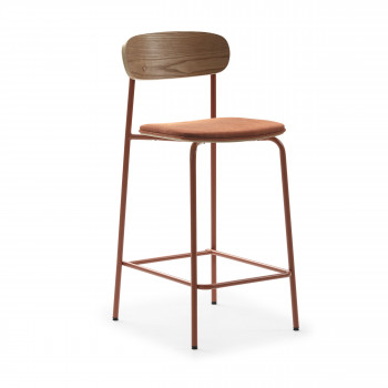 Arno - Lot de 2 chaises de bar en tissu, 66 cm