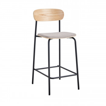 Arno - Lot de 2 chaises de bar en tissu, 66 cm