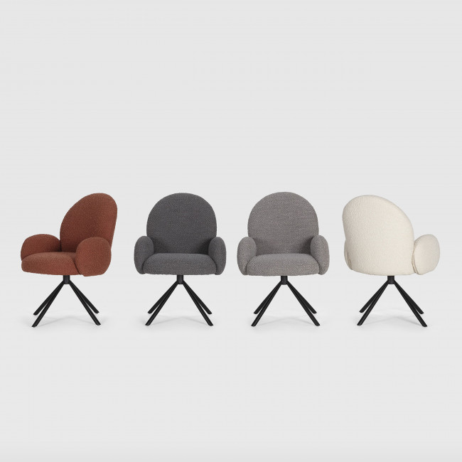 Douro - Chaise de bureau en tissu bouclette