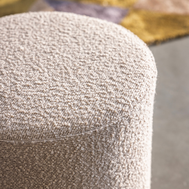 Ejby - Pouf rond en tissu bouclette ø34cm