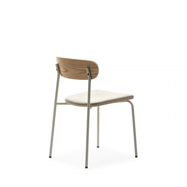 Arno - Lot de 2 chaises en tissu et métal