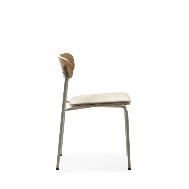 Arno - Lot de 2 chaises en tissu et métal