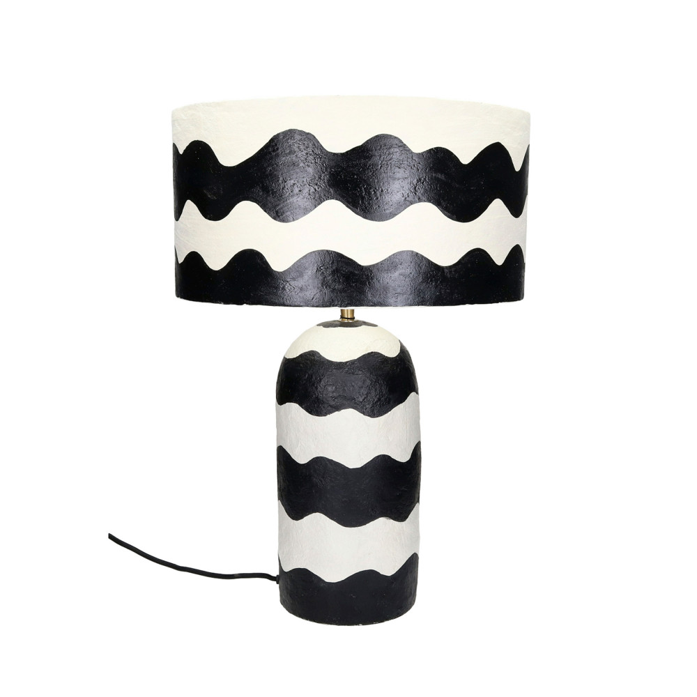 mundaka - lampe à poser en papier - couleur - noir et blanc
