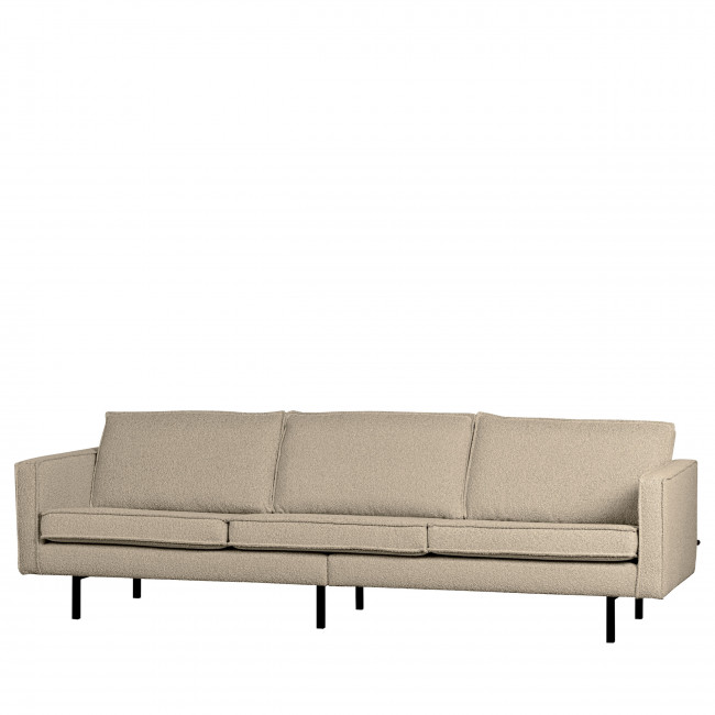 Bronco - Grand canapé 4 places vintage en tissu bouclette L277cm