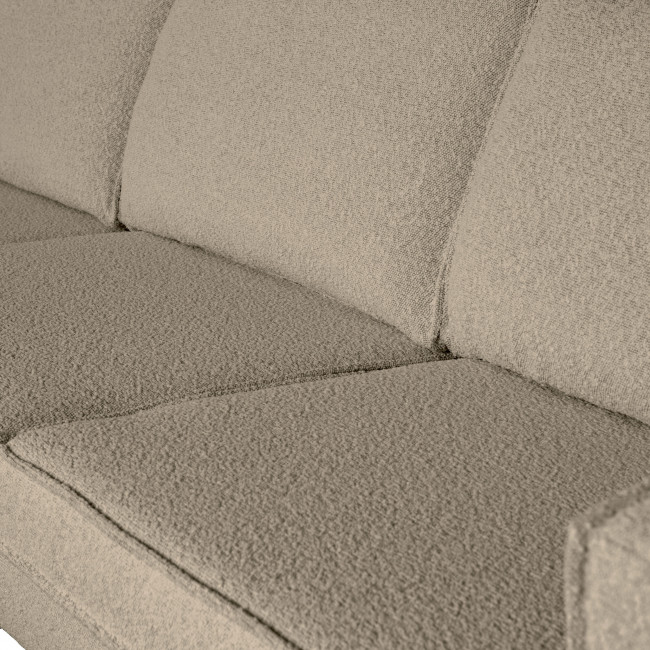Bronco - Grand canapé 4 places vintage en tissu bouclette L277cm