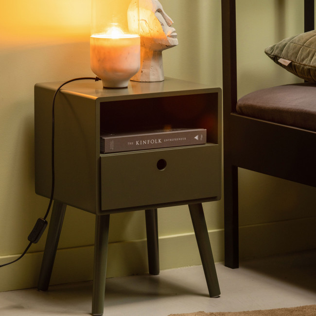 Ozzy - Table de chevet 1 tiroir, 1 niche en bois