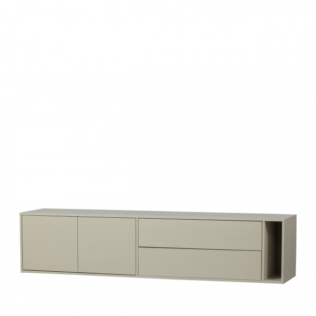 Settle down - Meuble TV 2 portes, 2 tiroirs en bois L200cm