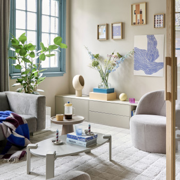 Settle down - Meuble TV 2 portes, 2 tiroirs en bois L200cm