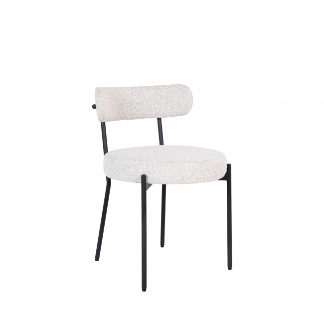 Badalona - Lot de 2 chaises en tissu bouclette et métal