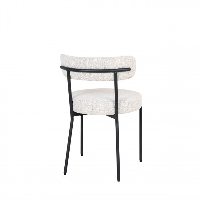 Badalona - Lot de 2 chaises en tissu bouclette et métal