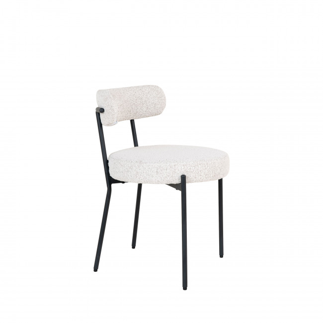 Badalona - Lot de 2 chaises en tissu bouclette et métal