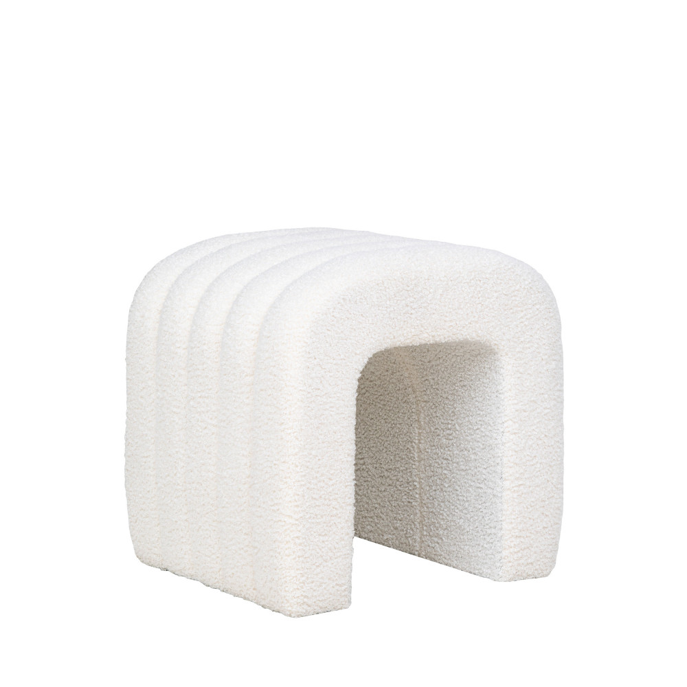 colma - pouf en tissu bouclette - couleur - ecru