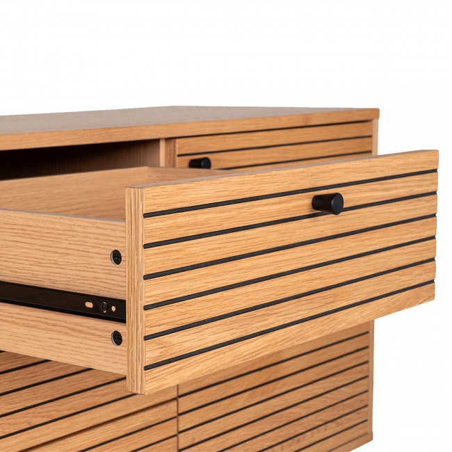 Kyoto - Buffet 2 portes 3 tiroirs en bois et métal L150cm