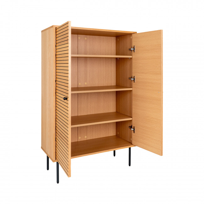 Kyoto - Buffet haut 2 portes en bois et métal H130cm