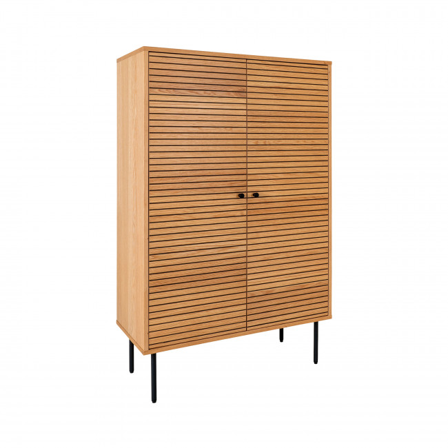 Kyoto - Buffet haut 2 portes en bois et métal H130cm