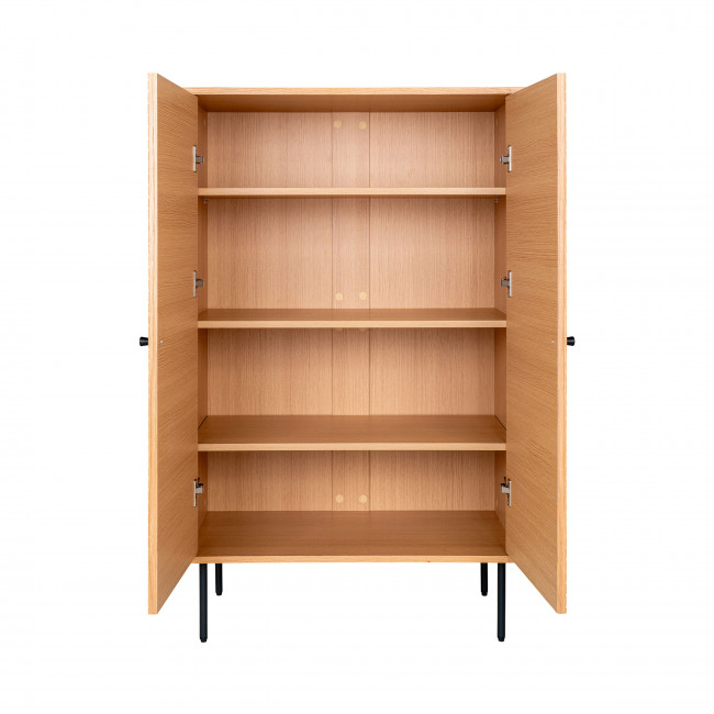 Kyoto - Buffet haut 2 portes en bois et métal H130cm