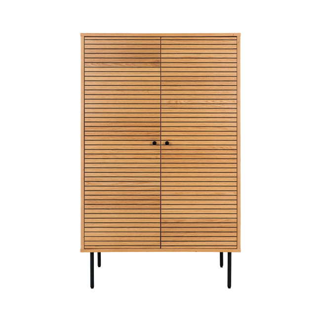 Kyoto - Buffet haut 2 portes en bois et métal H130cm