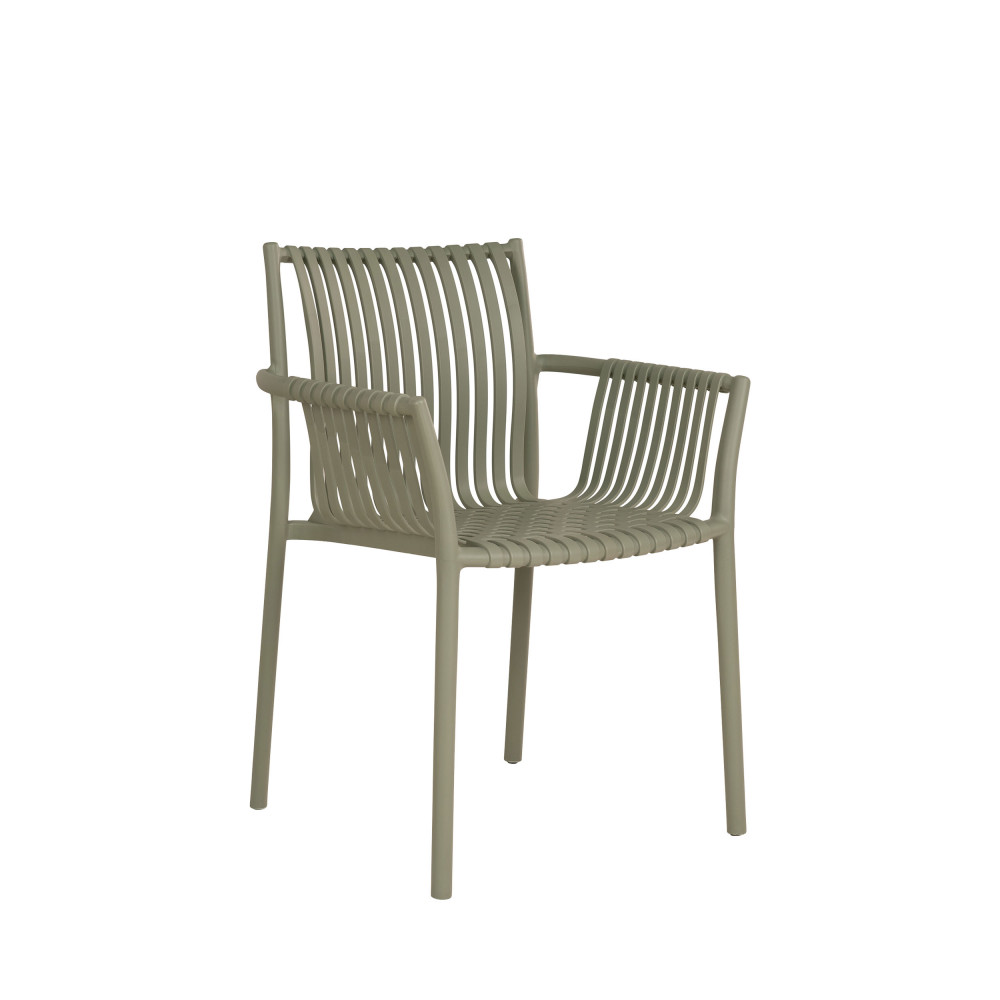 tulsa - lot de 2 chaises de jardin en plastique - couleur - vert
