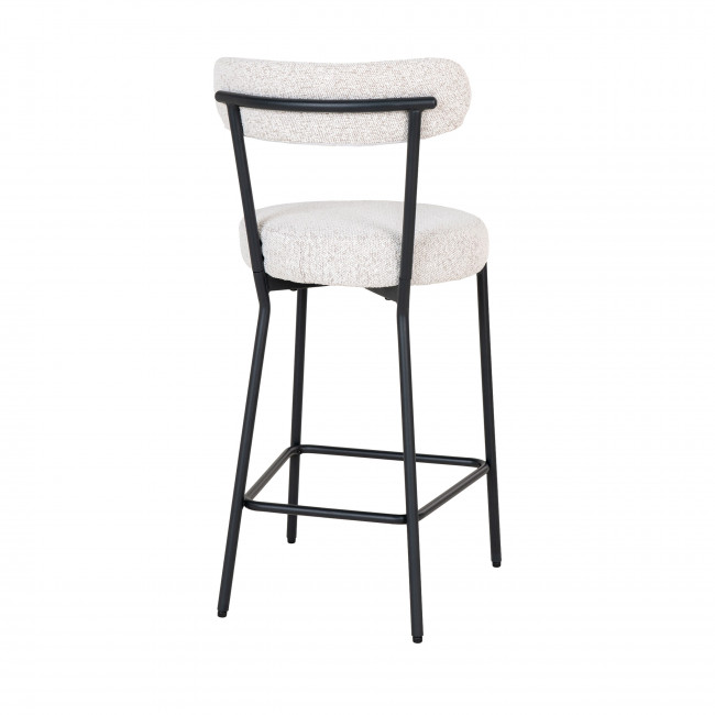 Badalona - Tabouret de bar en tissu bouclette et métal 65cm