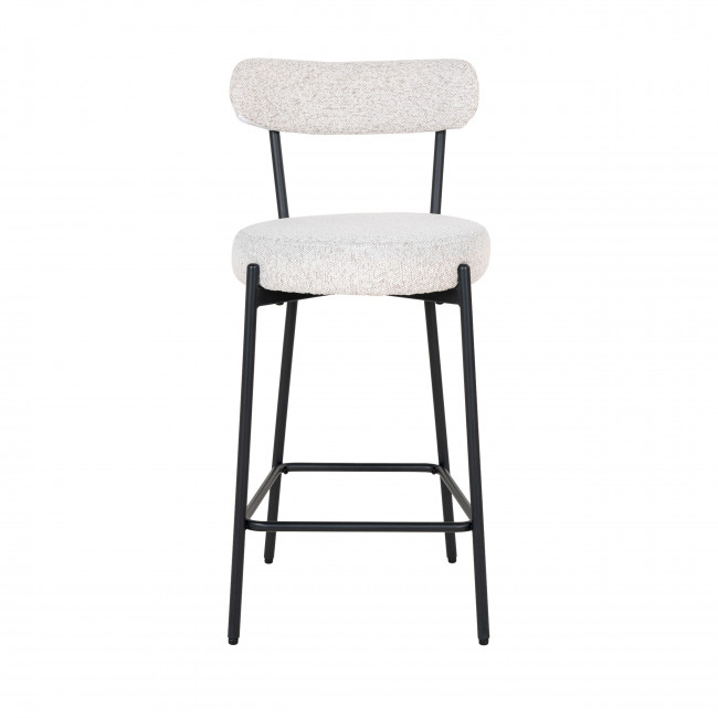 Badalona - Tabouret de bar en tissu bouclette et métal 65cm