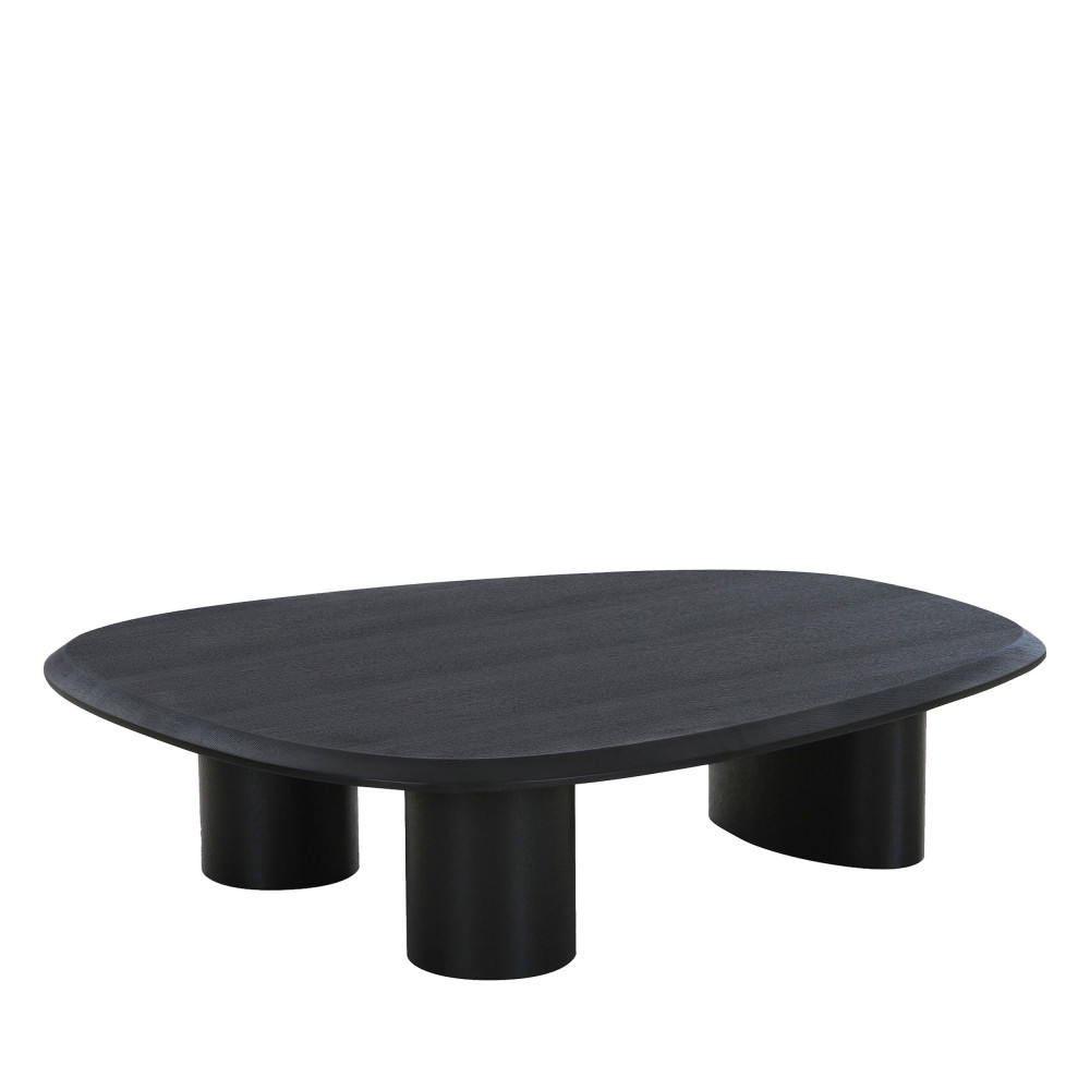 tirano - table basse organique en bois 78x96cm - couleur - noir
