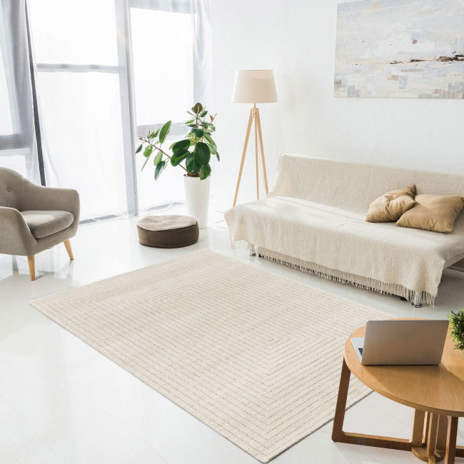 Kemi - Tapis contemporain écru