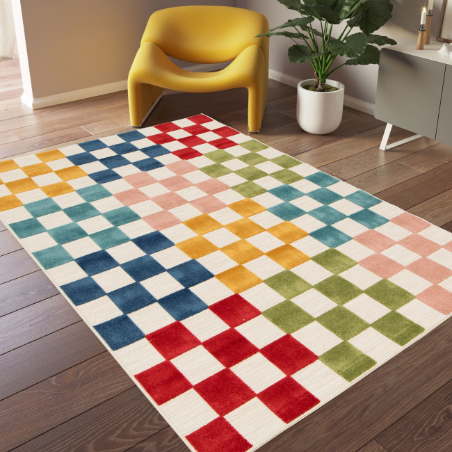 Addo – Tapis intérieur et extérieur à motif géométrique multicolore