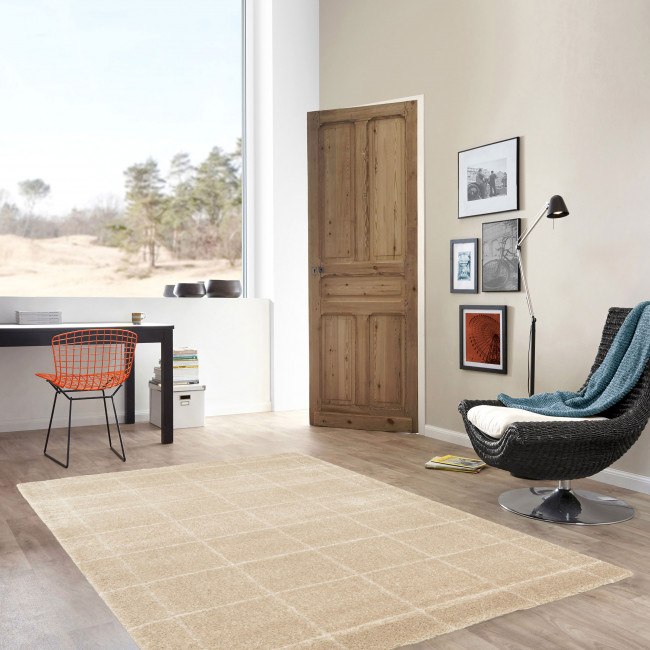 Square - Tapis contemporain beige