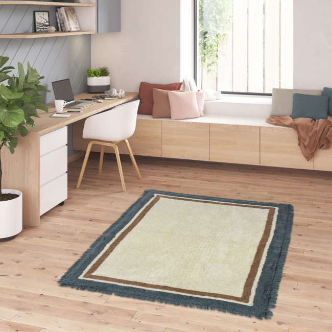 Franja - Tapis ethnique bleu