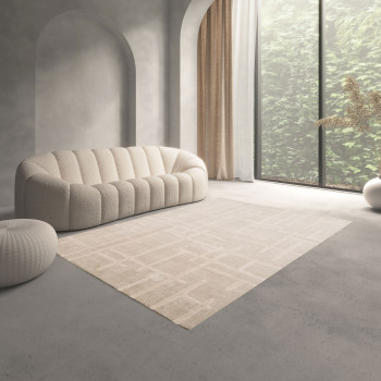 Plano - Tapis contemporain beige