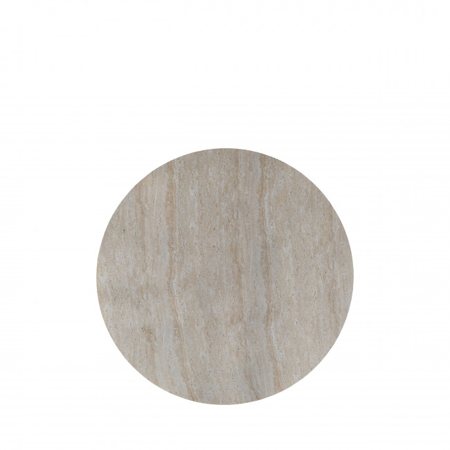 Danli - Table à manger ronde effet travertin ø110cm