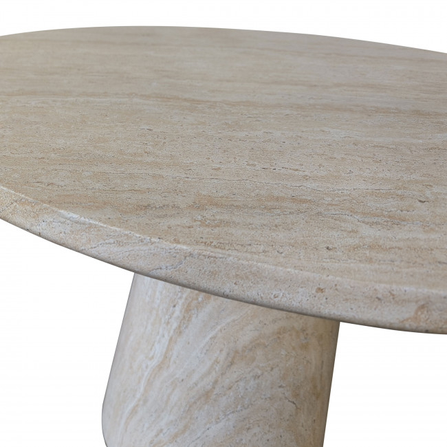 Table à Manger Extensible 4 à 6 Personnes Effet Travertin Et Blanc 160 200 Cm Marlon 4251182717187