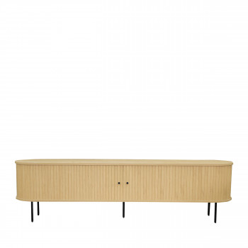 Lucie - Meuble TV aux portes coulissantes en bois et métal L200cm