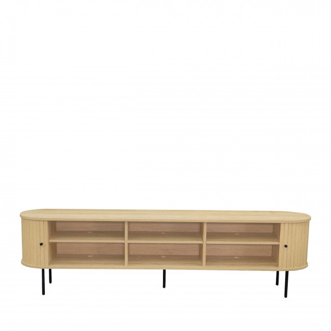 Lucie - Meuble TV aux portes coulissantes en bois et métal L200cm