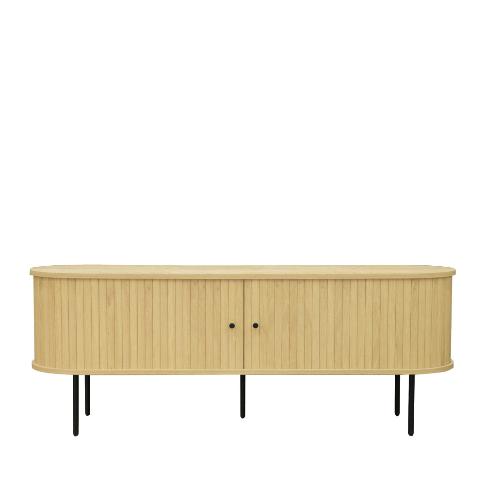 lucie - meuble tv aux portes coulissantes en bois et métal l150cm - couleur - bois clair