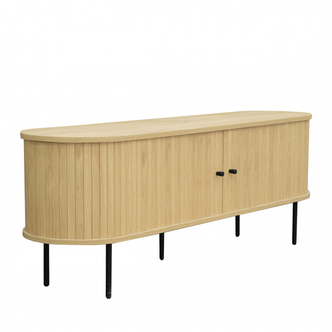 Lucie - Meuble tv aux portes coulissantes en bois et métal L150cm