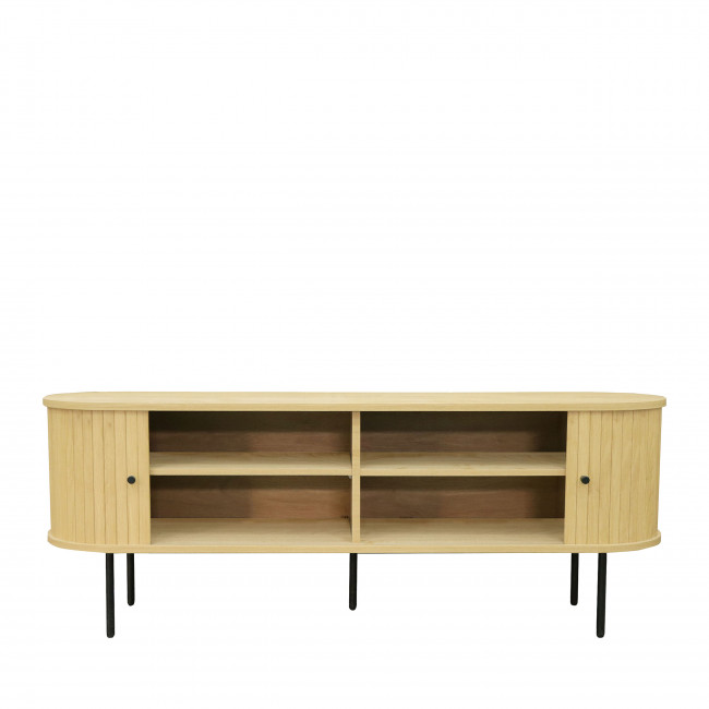 Lucie - Meuble tv aux portes coulissantes en bois et métal L150cm