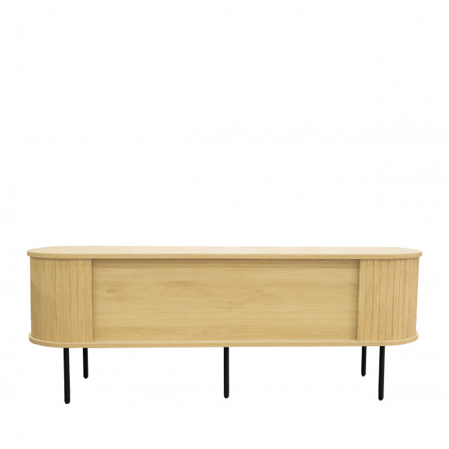 Lucie - Meuble tv aux portes coulissantes en bois et métal L150cm