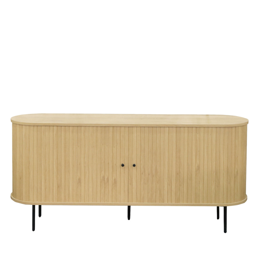 lucie - buffet aux portes coulissantes en bois et métal l160cm - couleur - bois clair