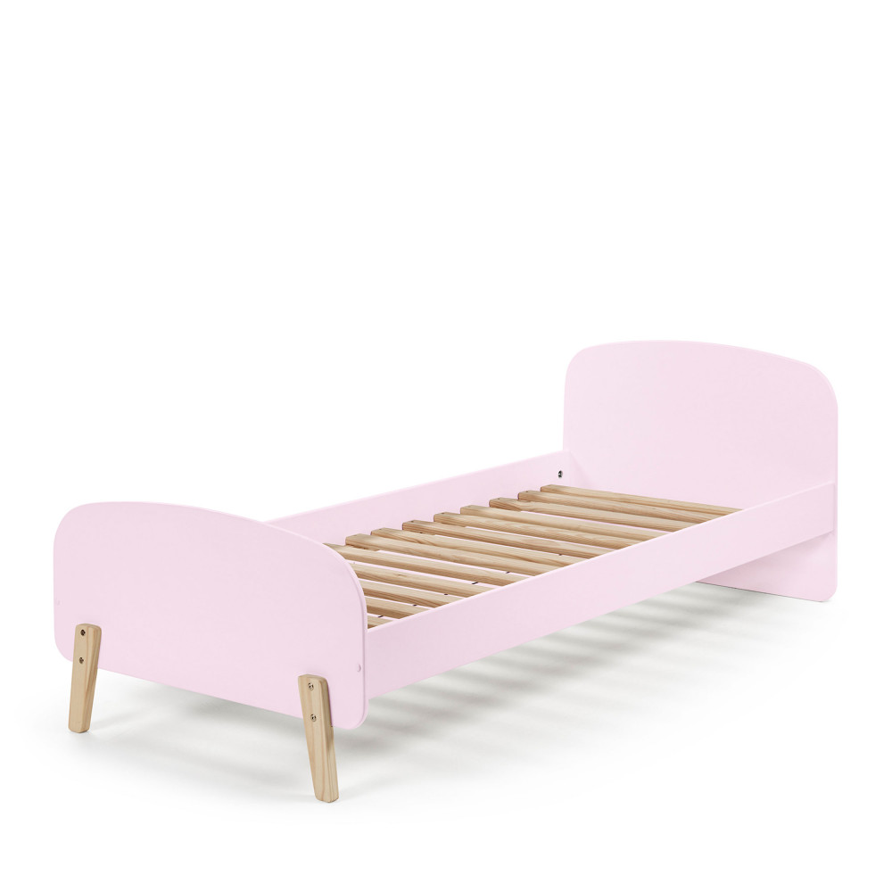 aulia - lit enfant en bois 90x200cm - couleur - rose