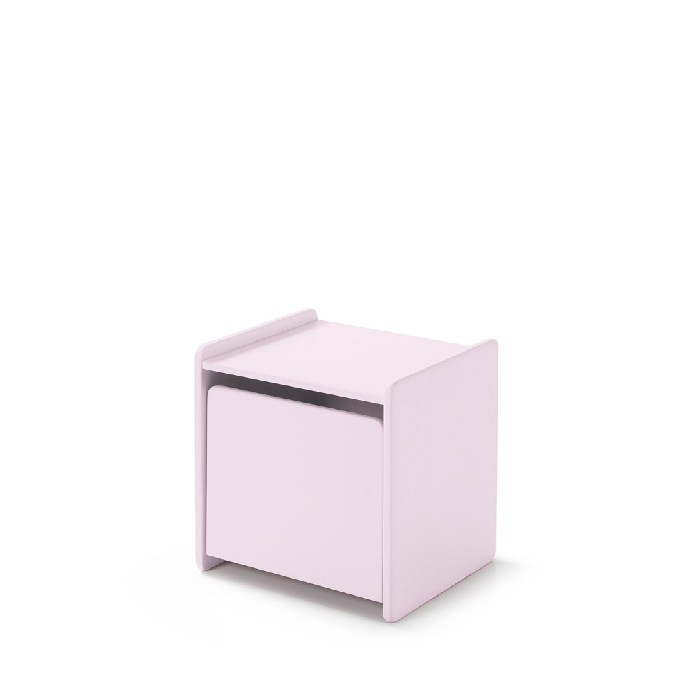 aulia - table de chevet enfant en bois - couleur - rose