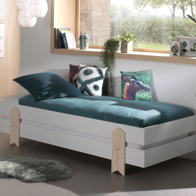 Cotinga - Lot de 2 lits enfants empilables en bois 90x200cm