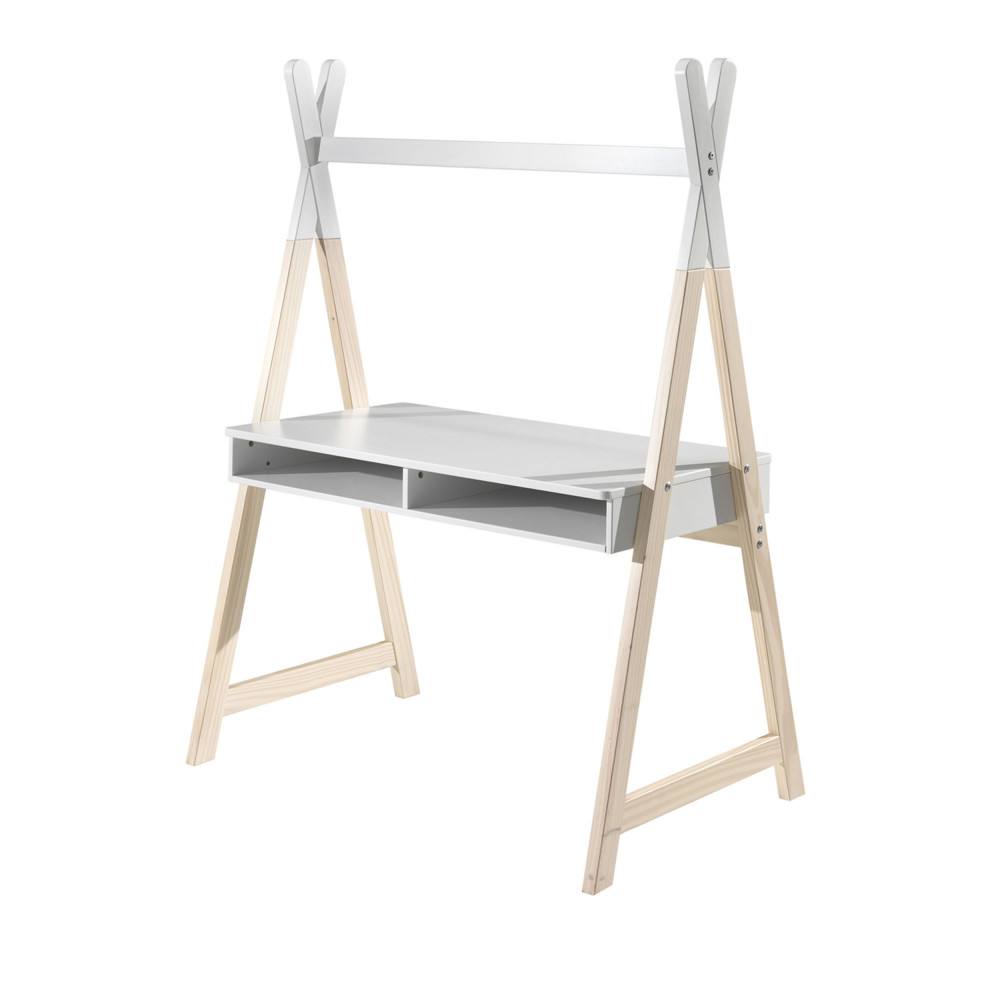 aulia - bureau enfant en bois - couleur - blanc