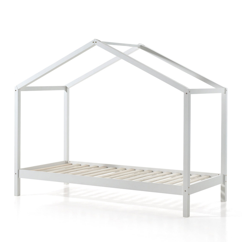 alapi - lit enfant cabane en bois 90x200cm - couleur - blanc