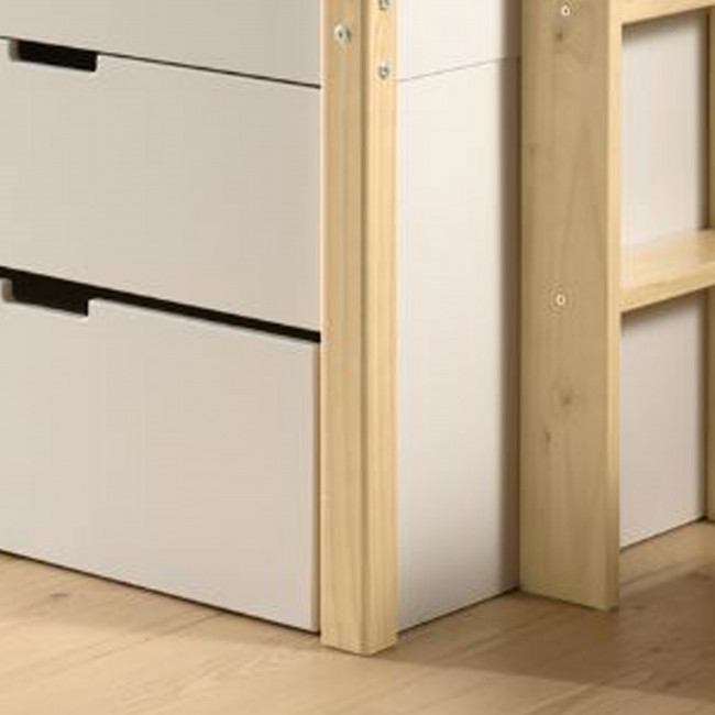 Tourco - Lit enfant banquette 4 tiroirs en bois 90x200cm