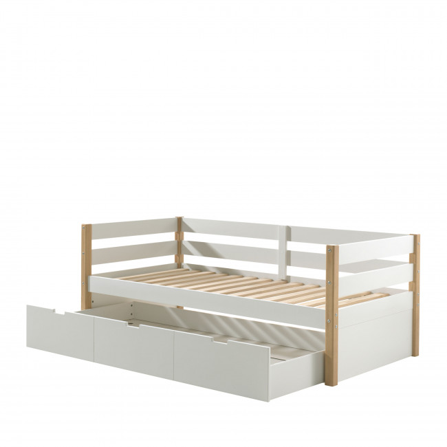 Tourco - Lit enfant banquette 1 tiroir en bois 90x200cm