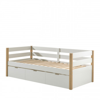 Tourco - Lit enfant banquette 1 tiroir en bois 90x200cm